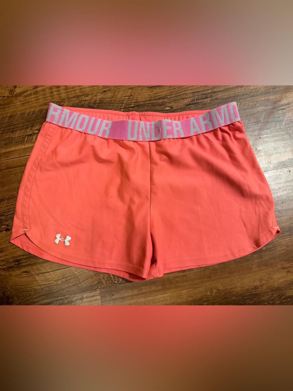 Under Armour Women's Coral Athletic Shorts with Branded Waistband
